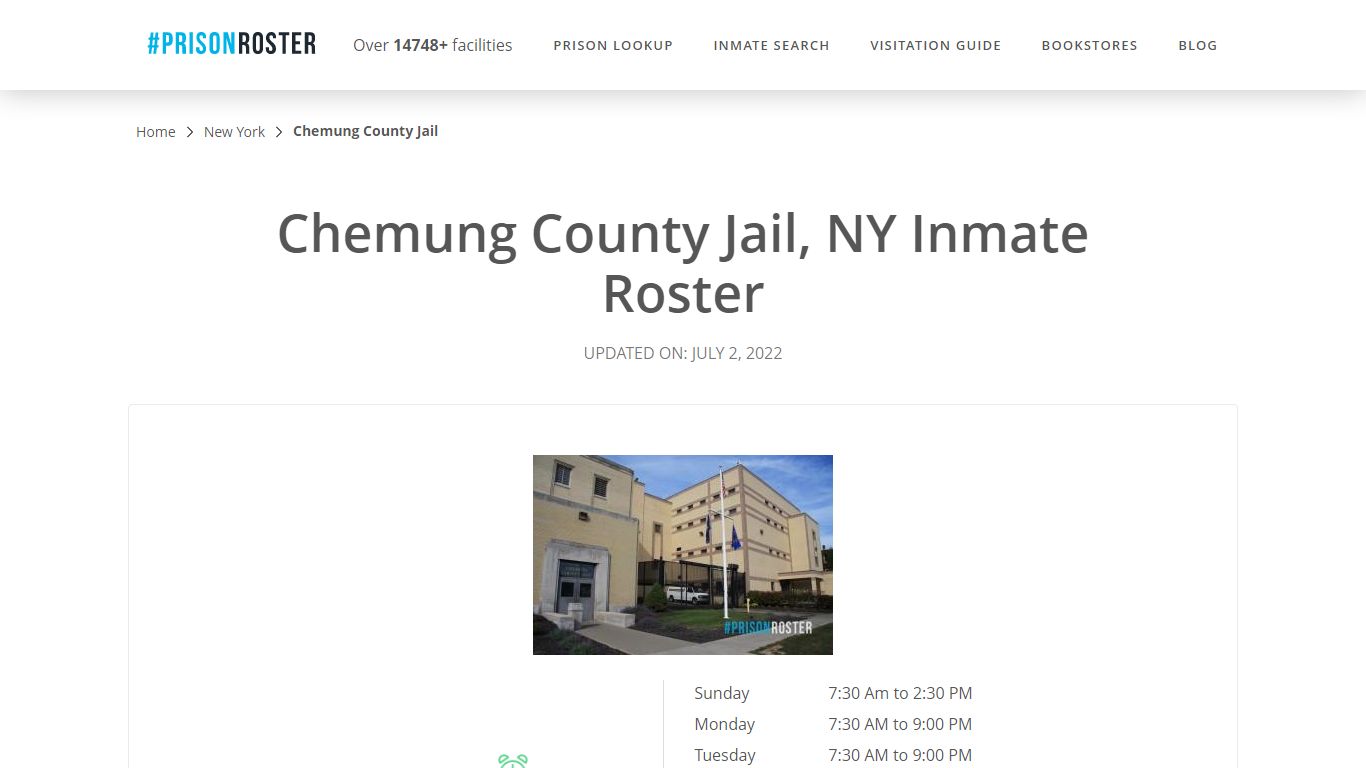 Chemung County Jail, NY Inmate Roster